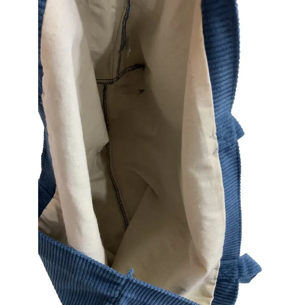 Sezane Corduroy Blue Tote Bag - Picture 4 of 5